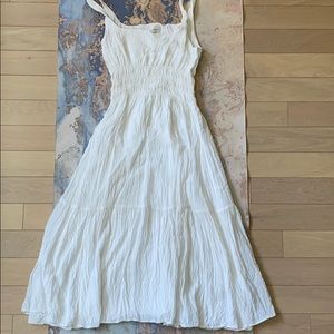 Wilfred white smocked midi dress from spring 2020